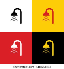 Shower sign. Vector. Icons of german flag on corresponding colors as background.
