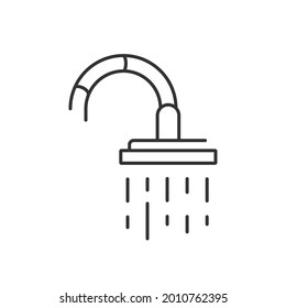 Icono de línea de arte simple de ducha para web o aplicaciones. Ilustración vectorial aislada. Símbolo de lavado sobre fondo blanco.