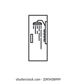 Shower simple line vector icon.