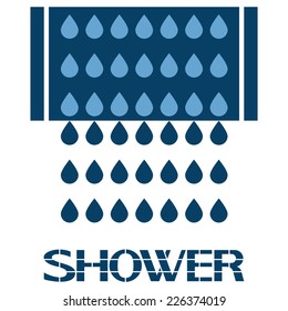 Shower A simple schematic of the device to take a shower. Vector illustration.