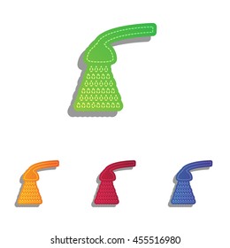 Shower simple sign. Colorfull applique icons set.