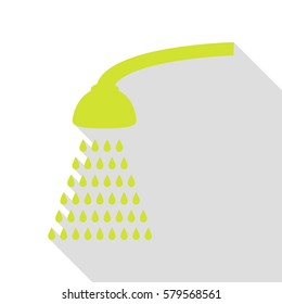 Shower simple sign. Pear icon with flat style shadow path.