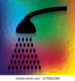 Shower simple sign. Vector. Flat style black icon on white.
