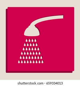 Shower simple sign. Vector. Grayscale version of Popart-style icon.