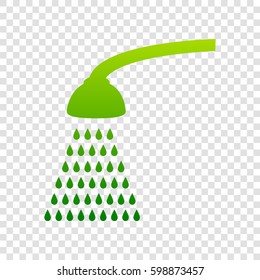 Shower simple sign. Vector. Green gradient icon on transparent background.