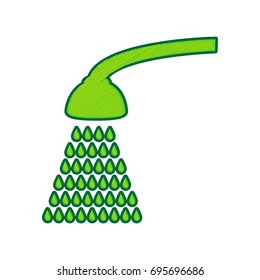 Shower simple sign. Vector. Lemon scribble icon on white background. Isolated