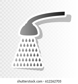 Shower simple sign. Vector. New year blackish icon on transparent background with transition.