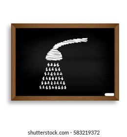 Shower simple sign. White chalk icon on black school board with 