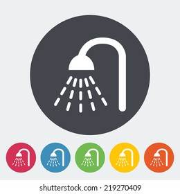 Shower. Single flat icon on the circle. Vector illustration.
