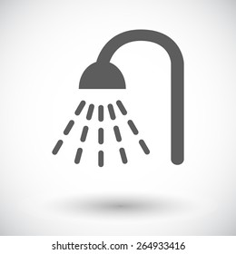 Shower. Single flat icon on white background. Vector illustration.