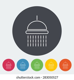 Shower. Single flat icon on the circle. Vector illustration.