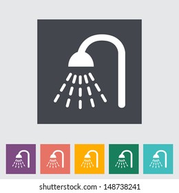 Shower. Single flat icon. Vector illustration.