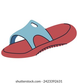 Shower slide sandals vector cartoon illustration isolated on a white background.