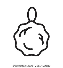Shower sponge ball icon Black and white logo