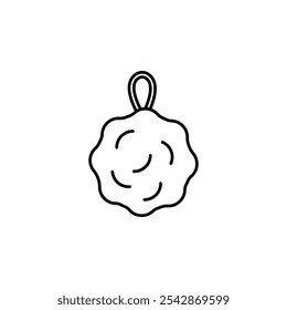 Icono de bola de esponja de ducha. Iconos rellenos y de línea