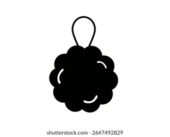 Shower sponge ball icon isolated on white background.