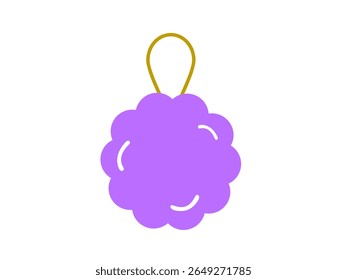 Ícone de bola de esponja do chuveiro isolado no fundo branco.