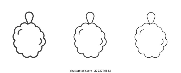 Ícone de bola de esponja do chuveiro no estilo doodle da arte da linha. Sinal de contorno de traçado editável, eps 10