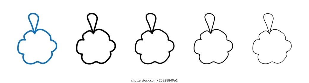 Shower sponge ball icon Outline vector logo for web ui