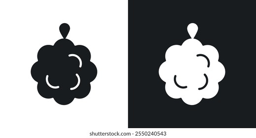 Paquete de iconos de bola de esponja de ducha en color negro.