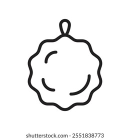 Shower sponge ball icon Simple thin outline