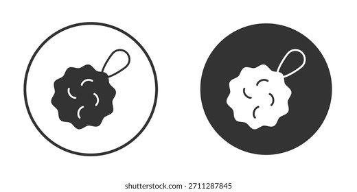 Shower sponge ball icons concept in solid versions. Flat design style.