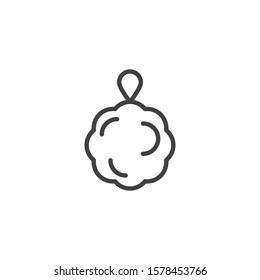 Shower sponge ball line icon. linear style sign for mobile concept and web design. Puff Shower sponge outline vector icon. Symbol, logo illustration. Vector graphics