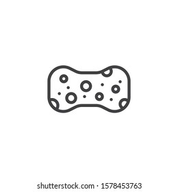 Shower sponge line icon. linear style sign for mobile concept and web design. Cleaning sponge outline vector icon. Symbol, logo illustration. Vector graphics