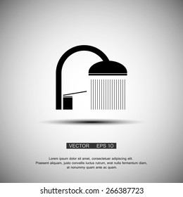 shower spray black icon. vector eps 10