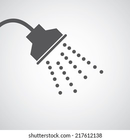 shower spray symbol on gray background 