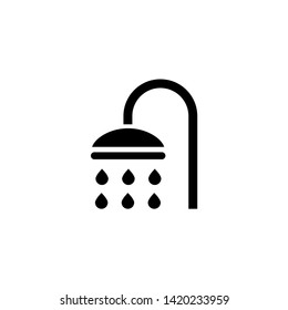 Shower Sprinkler Spray. Flat Vector Icon illustration. Simple black symbol on white background. Shower Sprinkler Spray sign design template for web and mobile UI element