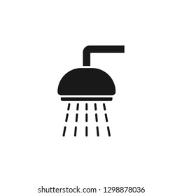 Shower sprinkler spray with water coming down diagonally flat vector icon for apps and websites. Bath, bathroom shower, cloakroom shower, shower head icon