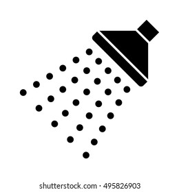 Shower sprinkler spray with water coming down diagonally flat vector icon for apps and websites