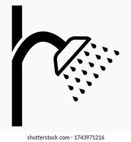 Shower. Shower stall. Hygiene room illustration. Bathroom. Washing. Cleaning. Vector icon.