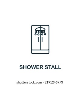 Shower Stall icon. Line simple Shower Stall icon for templates, web design and infographics