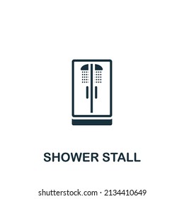 Shower Stall icon. Monochrome simple Shower Stall icon for templates, web design and infographics