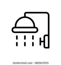 Shower (Swimming Pool) icon outline vector. isolated on white background