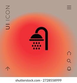 Icono del símbolo de la ducha, Elementos para su diseño