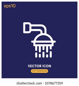 Shower Symbol Vector Icon Illustration For Web And Mobile App.Ui/Ux