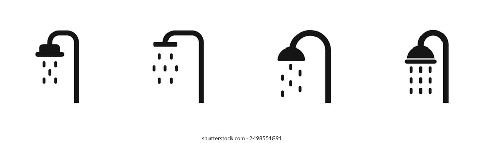 Shower symbols. Shower icon collection. Shower vector icons.