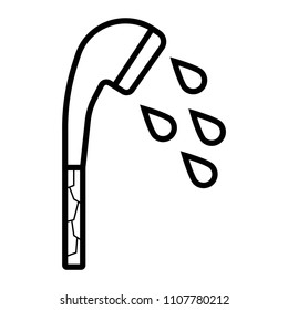 Shower Thin Line Vector Icon