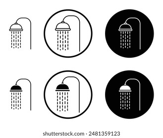 Shower thin line vector icon set.