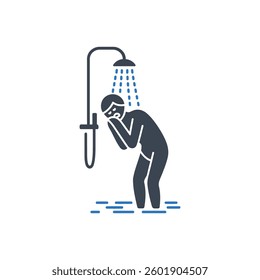 Shower thought sadness Icon On White Background