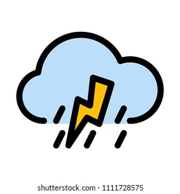 Shower with thunderbolt