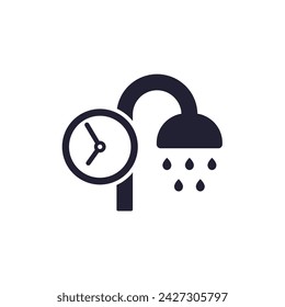 shower time icon on white