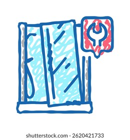 shower tray repairs doodle icon sketch vector. shower tray repairs sign. isolated symbol illustration