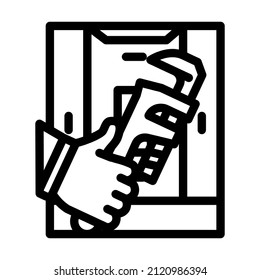 shower tray repairs line icon vector. shower tray repairs sign. isolated contour symbol black illustration