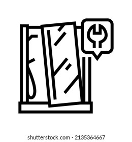 shower tray repairs line icon vector. shower tray repairs sign. isolated contour symbol black illustration