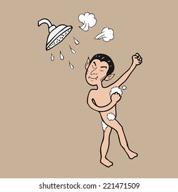 Shower vampire Halloween cartoon vector