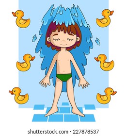  shower vector drawing